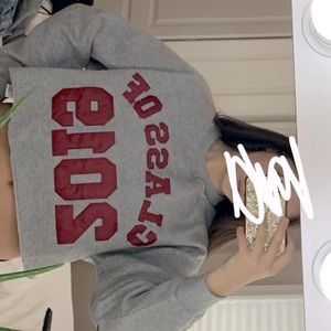 cropped crew neck